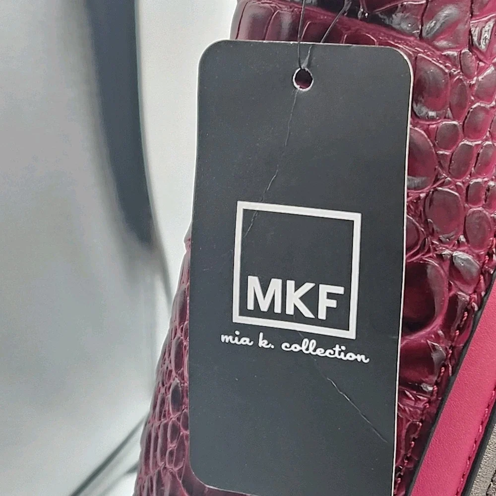 MKF Collection Nayra Embossed Shoulder‎ Hobo Bag Pink Charcoal By Mia K - NWT